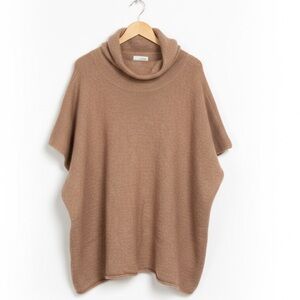 Universal Thread NWOT Cowl Neck Poncho Rust Soft Stretchy Cozy Chunky Warm